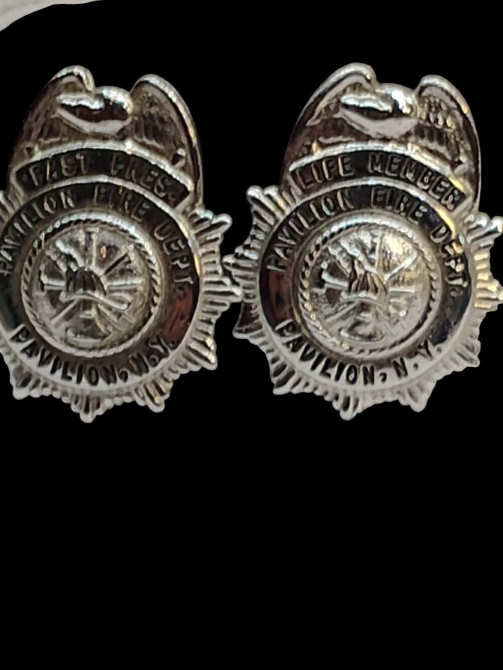 Vintage Obsolete Badge Pin LOT Fire Department Past President New York Pavilion